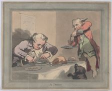 At Dinner, 1790 (?)., 1790 (?). Creator: Thomas Rowlandson
