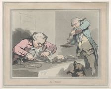At Dinner, 1790?., 1790?. Creator: Thomas Rowlandson
