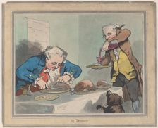 At Dinner, November 5, 1792., November 5, 1792. Creator: Thomas Rowlandson