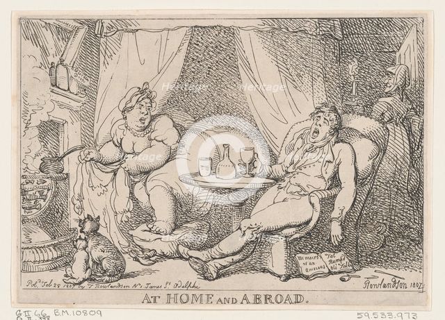 At Home and Abroad, February 28, 1807., February 28, 1807. Creator: Thomas Rowlandson.