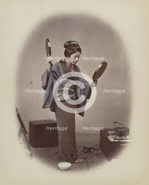 At Her Toilet, 1868. Creator: Felice Beato.