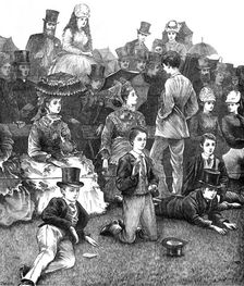 At Lord's Cricket-Ground: the Eton and Harrow match, 1872. Creator: Joseph Swain