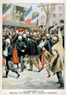 At Marseille, The return of wounded French soldiers from China, 1901