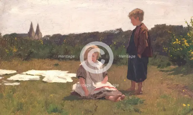 At Seaton Cottage On The Don, Aberdeen, c1870s. Creator: George Reid.