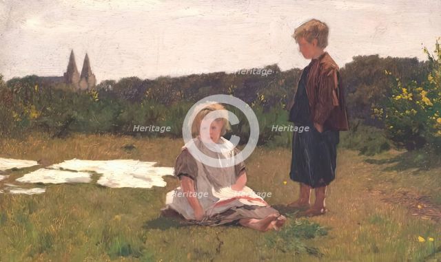 At Seaton Cottage On The Don, Aberdeen, c1870s. Creator: George Reid.