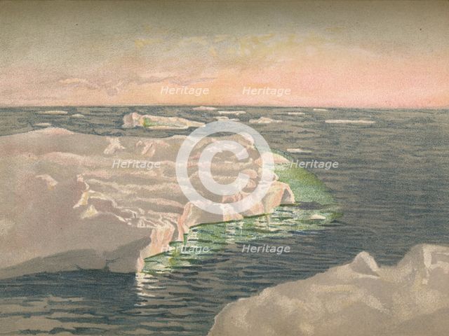 'At Sunset, 22nd September 1893. Water-Colour Sketch', 1893, (1897). Artist: Fridtjof Nansen.
