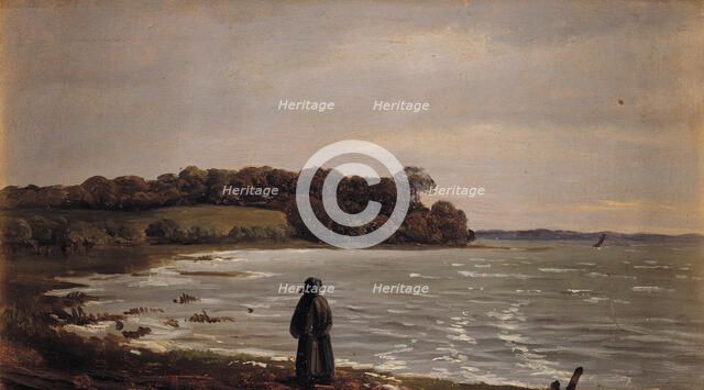 At Præsto Fjord in the wind, 1847. Creator: Carlo Eduardo Dalgas.