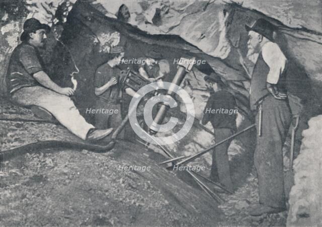 'At Work in a Victorian Gold-Mine', 1923. Creator: Unknown.