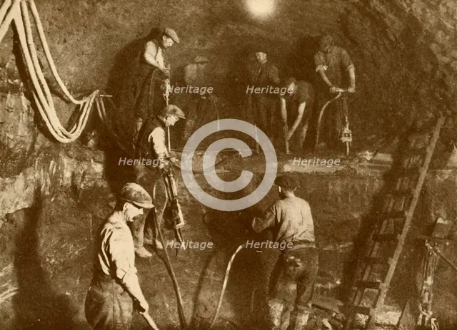 'At Work on the New Mersey Tunnel', c1930. Creator: Unknown.