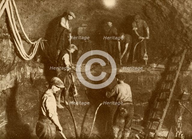 'At Work on the New Mersey Tunnel', c1930. Creator: Unknown.