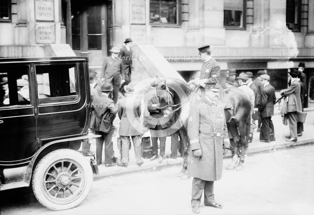 At White Star office after Titanic disaster, 1912. Creator: Bain News Service.