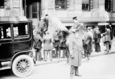 At White Star office after Titanic disaster, 1912. Creator: Bain News Service