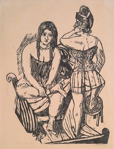 At Toilette (Bei der Toilette), 1923. Creator: Max Beckmann