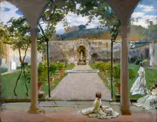 At Torre Galli: Ladies in a Garden, 1910. Creator: John Singer Sargent