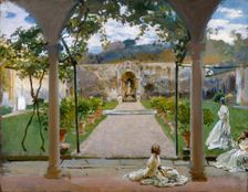 At Torre Galli: Ladies in a Garden, 1910. Creator: John Singer Sargent