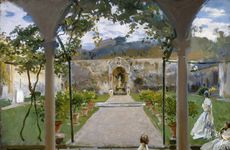 Gallery image of At Torre Galli: Ladies in a Garden, 1910. Creator: John Singer Sargent.