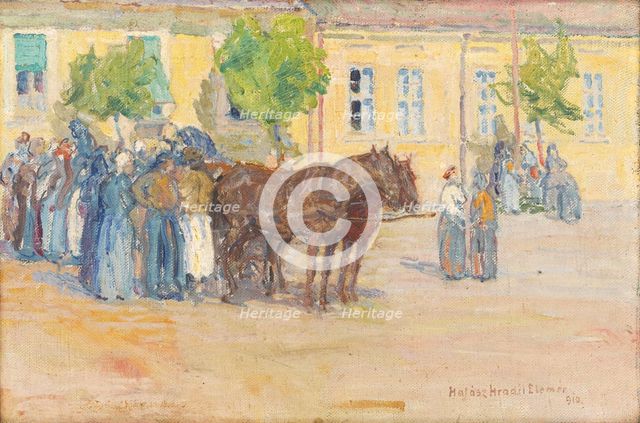 At the Market, 1910. Creator: Elemír Halász-Hradil.