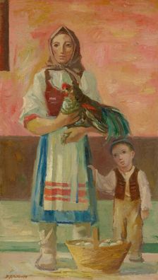 At the Market, 1949. Creator: Bedrich Hoffstädter