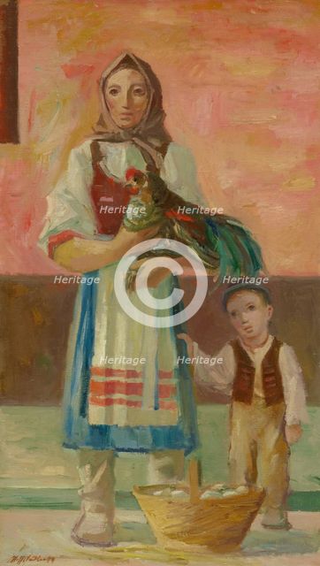 At the Market, 1949. Creator: Bedrich Hoffstädter.