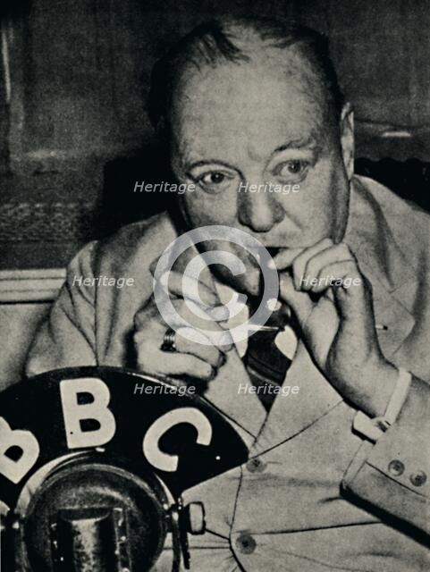 'At the Microphone in the U.S.A.', 1943, (1945). Creator: Unknown.