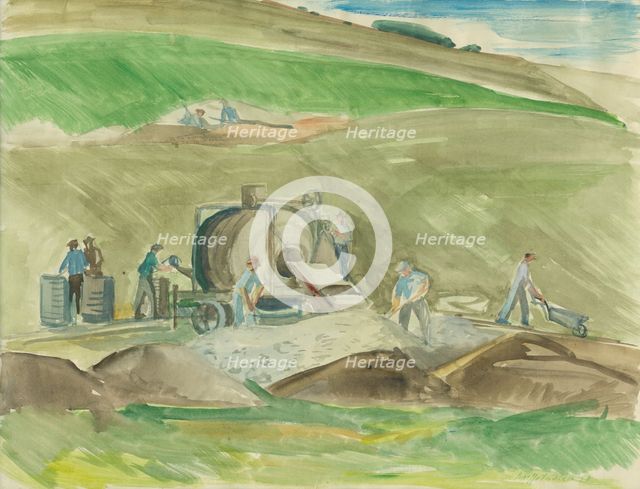 At the mixer, 1950. Creator: Bedrich Hoffstädter.