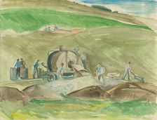 At the mixer, 1950. Creator: Bedrich Hoffstädter