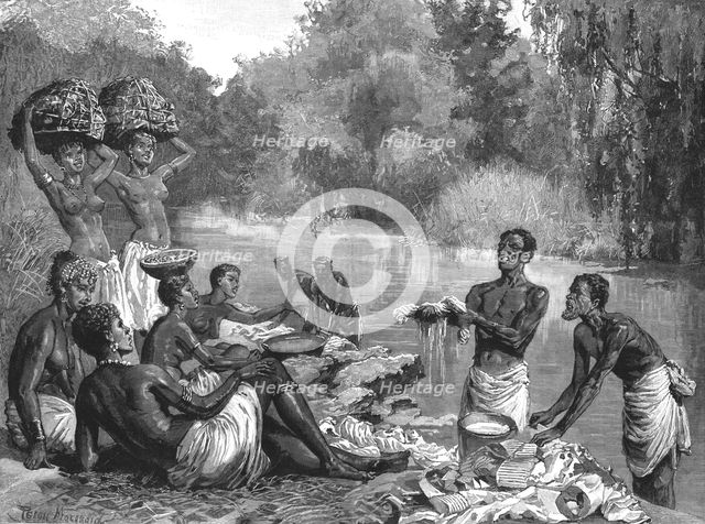 ''At the Natal Gold Fields -- Our Laundry at Maritzburg', 1890. Creator: Percy Macquoid.
