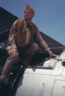 At the Naval Air Base, Corpus Christi, Texas, 1942. Creator: Howard Hollem