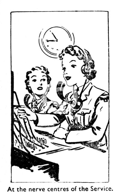 'At the nerve centres of the Service', 1940. Artist: Unknown.