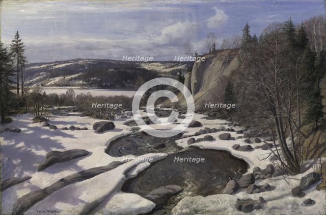 At the Outlet of Mesna, 1891. Creator: Fredrik Jonas Lucian Botfield Collett.