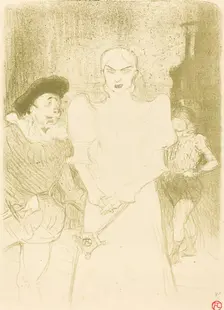 At the Opera: Mme. Caron in "Faust" (A l'opéra: Mme. Caron dans "Faust"), 1894. Creator: Henri de Toulouse-Lautrec