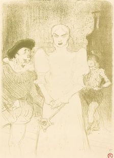 At the Opera: Mme. Caron in "Faust" (A l'opéra: Mme. Caron dans "Faust"), 1894. Creator: Henri de Toulouse-Lautrec