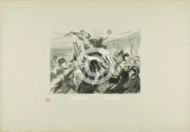 At the Opera Ball - Lent - Long live the smartly dressed crowd!, 1868, printed 1920. Creator: Etienne Carjat.