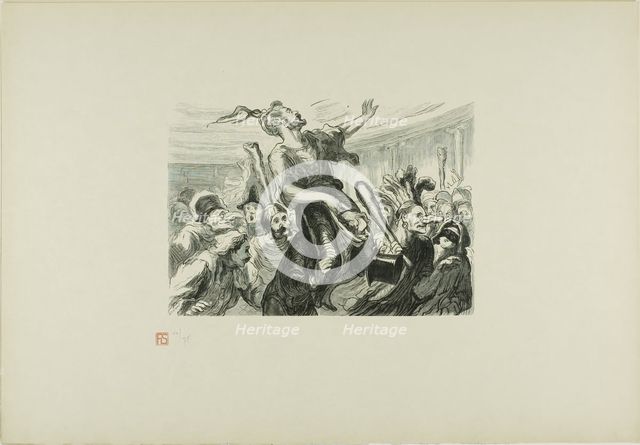 At the Opera Ball - Lent - Long live the smartly dressed crowd!, 1868, printed 1920. Creator: Etienne Carjat.