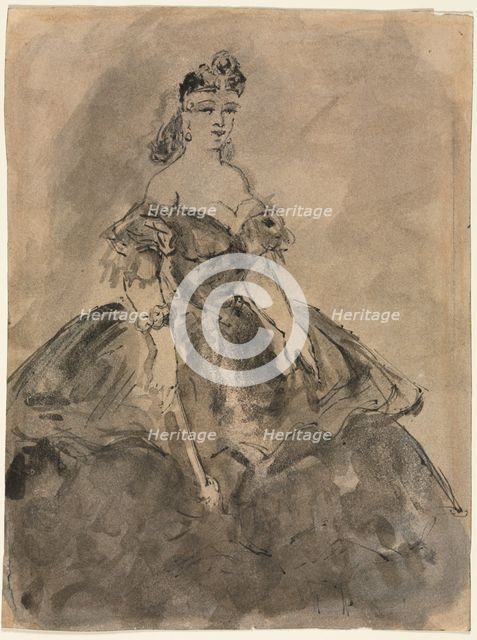 At the Ball (recto), 19th century. Creator: Constantin Guys (French, 1805-1892).