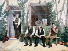 At the Barber's 1895. Creator: F Meaulle