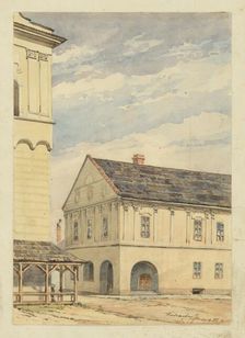 At the bell tower in Spisska Sobota, 1913. Creator: Eugen Wallachy