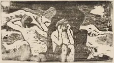 At the Black Rocks (Aux roches noires), in or after 1895. Creator: Paul Gauguin