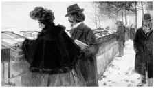 At the Bookstalls 1895.Artist: Madame Jacob Bazin