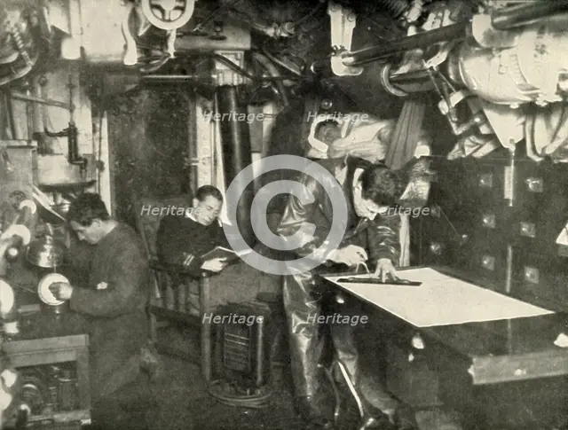 'At the Bottom of the Sea. In the wardroom of a submarine', (1919). Creator: Unknown.