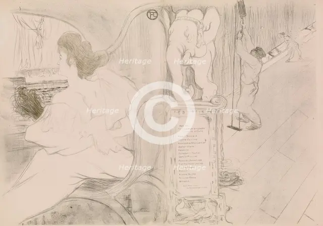 At the Curtain (Au rideau), 1895., 1895. Creator: Henri de Toulouse-Lautrec.