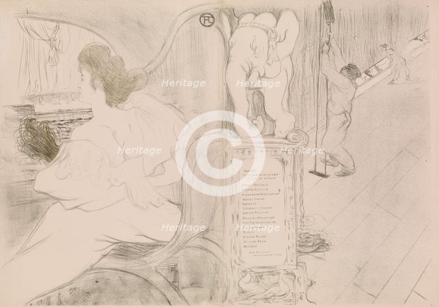 At the Curtain (Au rideau), 1895., 1895. Creator: Henri de Toulouse-Lautrec.