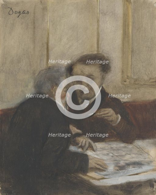 At the Café Châteaudun, c. 1870. Artist: Degas, Edgar (1834-1917)