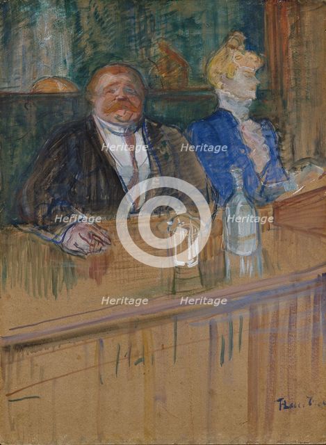 At the Cafe. The Customer and the Anemic Cashier. (Au café: le patron et la caissière chlorotique).