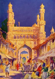 At the Char Minar in Hyderabad c1948. Creator: Unknown