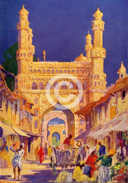 'At the Char Minar in Hyderabad', c1948. Creator: Unknown.