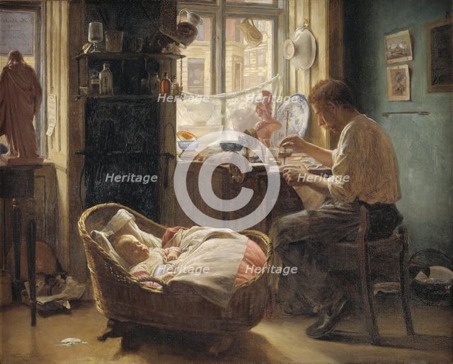 At the China Repairer's, 1891. Creator: Wenzel Tornoe.