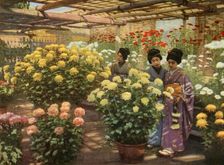 At the Chrysanthemum Show 1910. Creator: Herbert Ponting