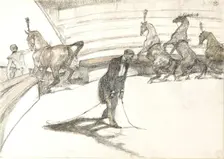 At the Circus: Free Horses, 1899. Creator: Henri de Toulouse-Lautrec