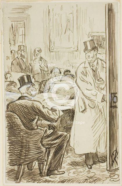 At the Club, 1870/91. Creator: Charles Samuel Keene.